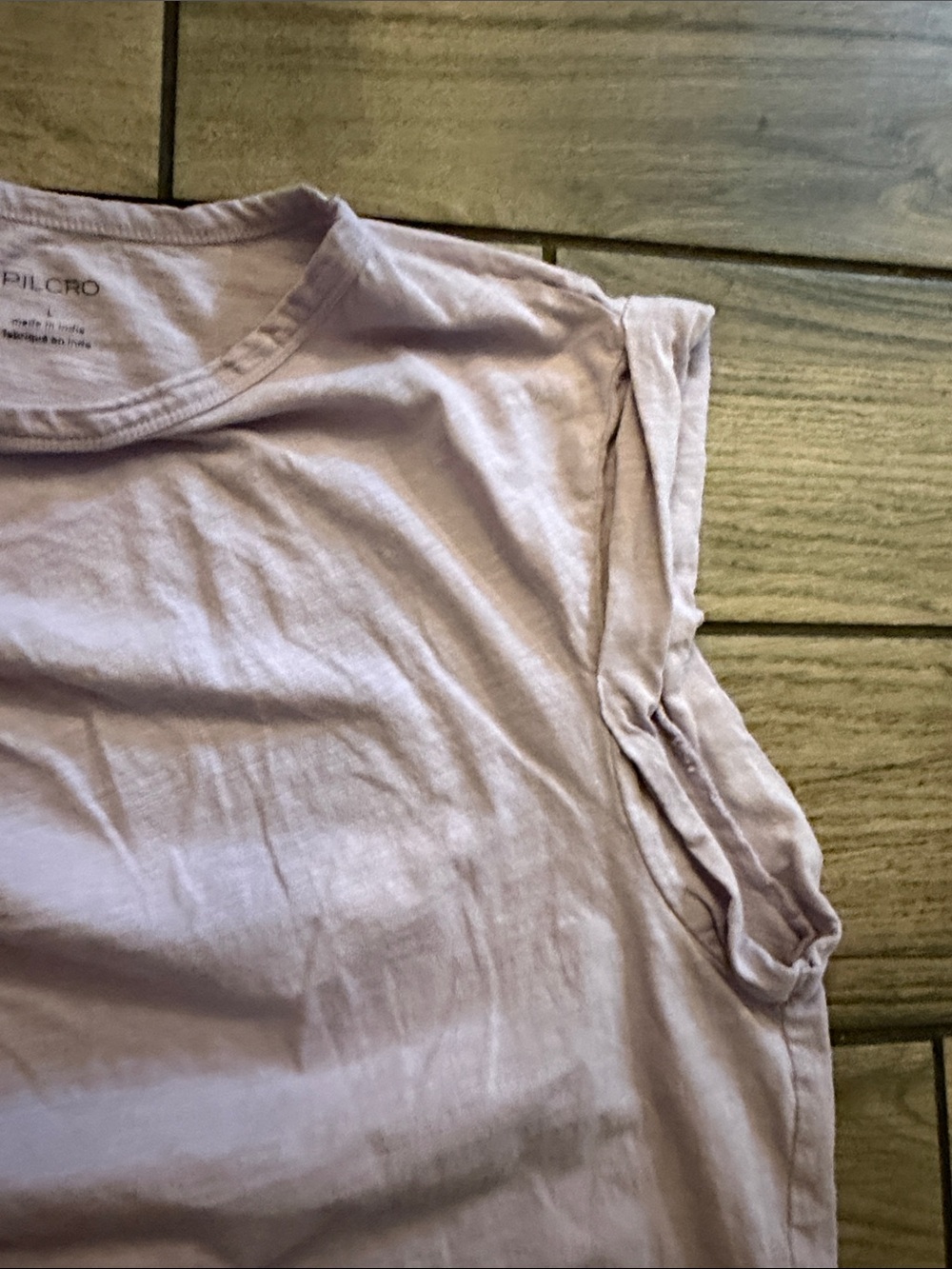 Pilcro Light Lavender Ruched Shoulder Tank - Picture 7 of 9